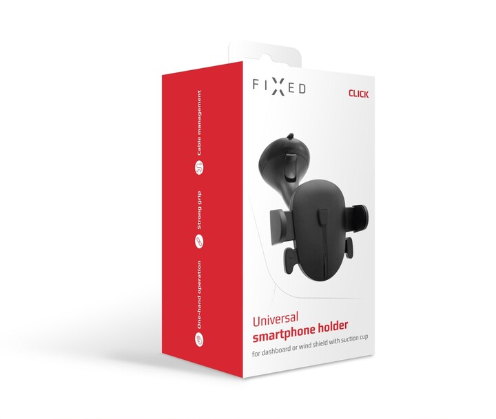 Mbajtës universal FIXED Click me kupë thithëse, i zi