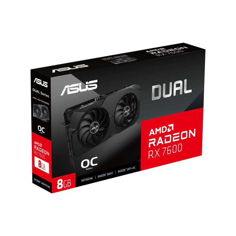 Kartë grafike ASUS Dual AMD Radeon RX 7600, 8 GB GDDR6