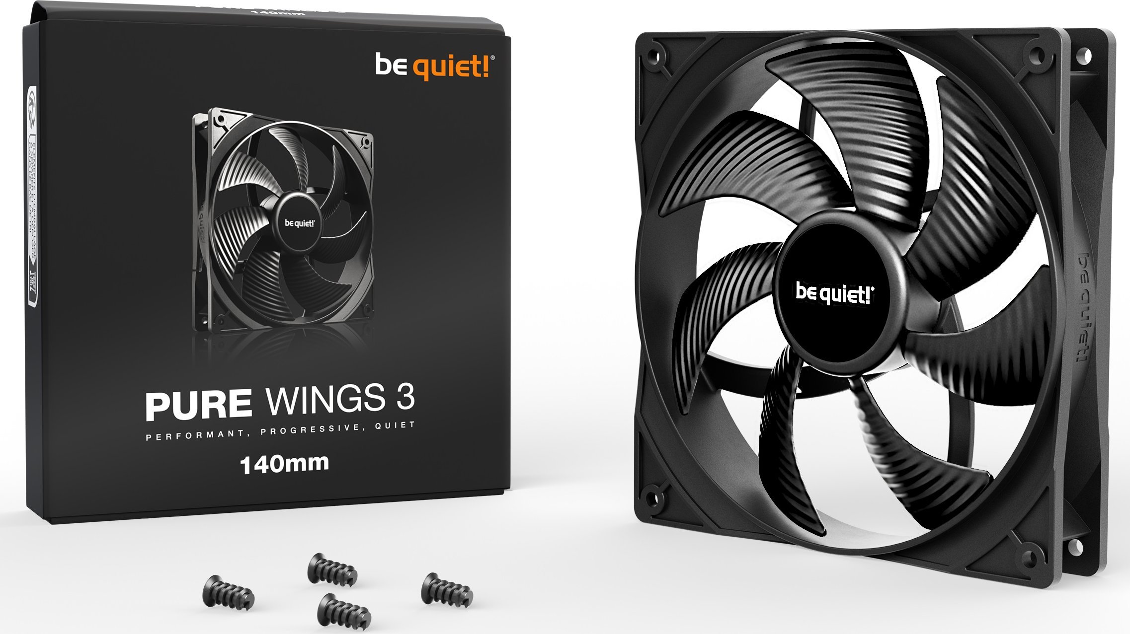 Вентилатор PC be quiet! Pure Wings 3 140mm, 140mm, Rifle bearing, црна