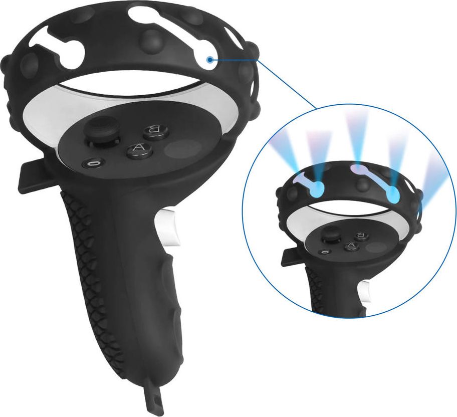 Mbulesë kontrolluesi VR Strado 3 në 1, për Oculus Quest 1 dhe Quest 2, me rrip, e zezë