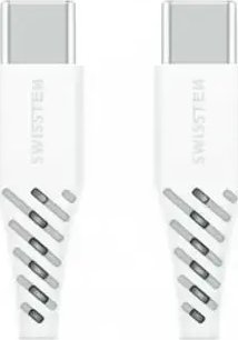 Kabllo USB C në USB C Swissten, 100W 5A, 1.5m, e bardhë