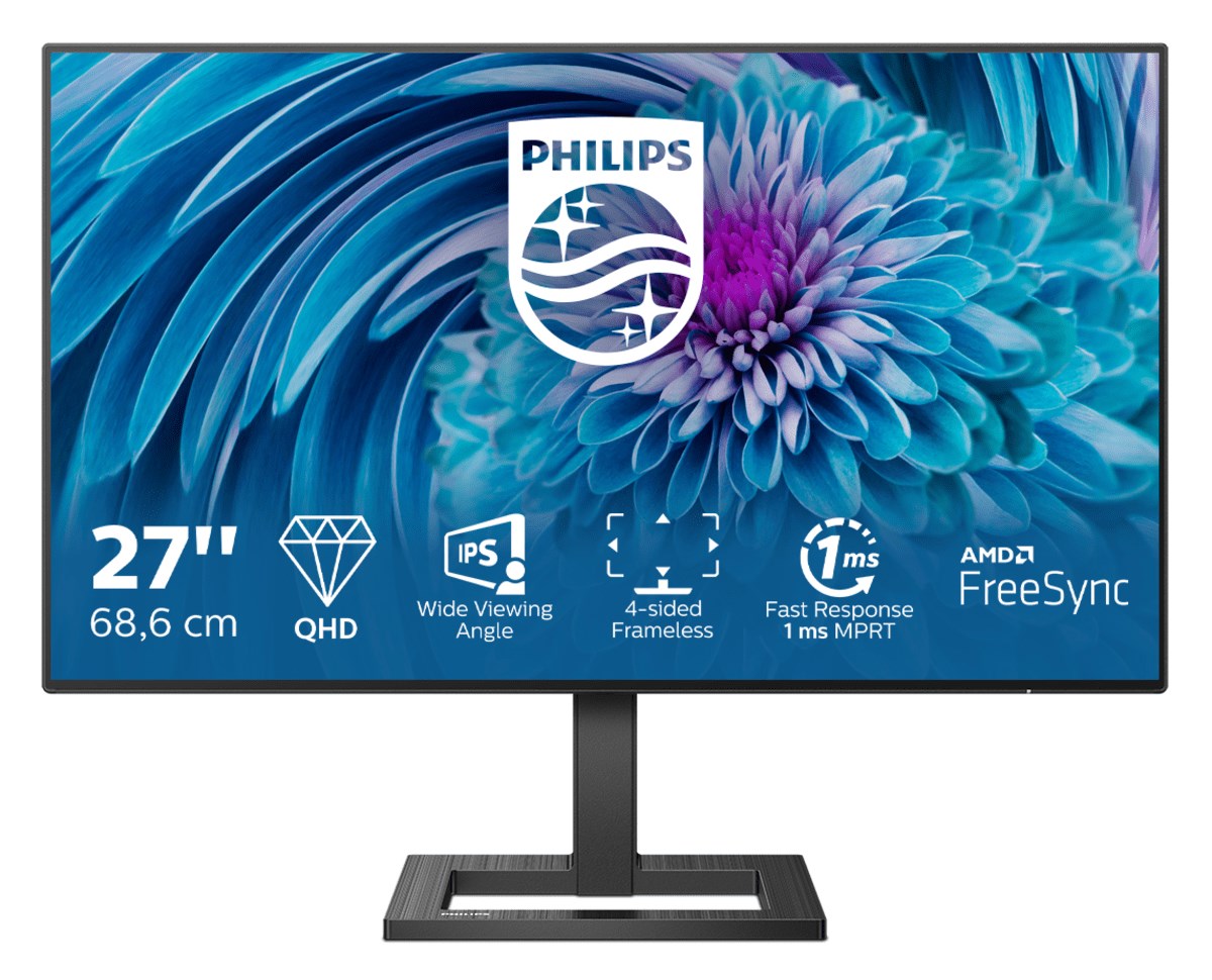 Monitor Philips E Line, 27", 2560 x 1440, 4K Ultra HD, i zi