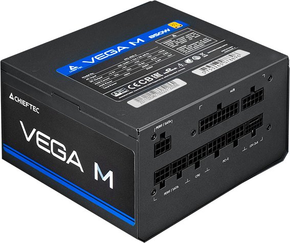 Напојување за компјутер Chieftec Vega M 1000W, ATX 12V 3.1, 80PLUS Gold, црно