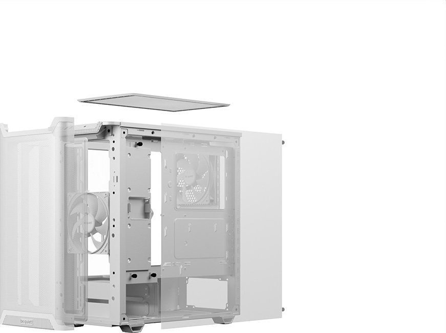 Куќиште PC Be Quiet Pure Base 501 Airflow, MIDI Tower, стаклено прозорче, бело
