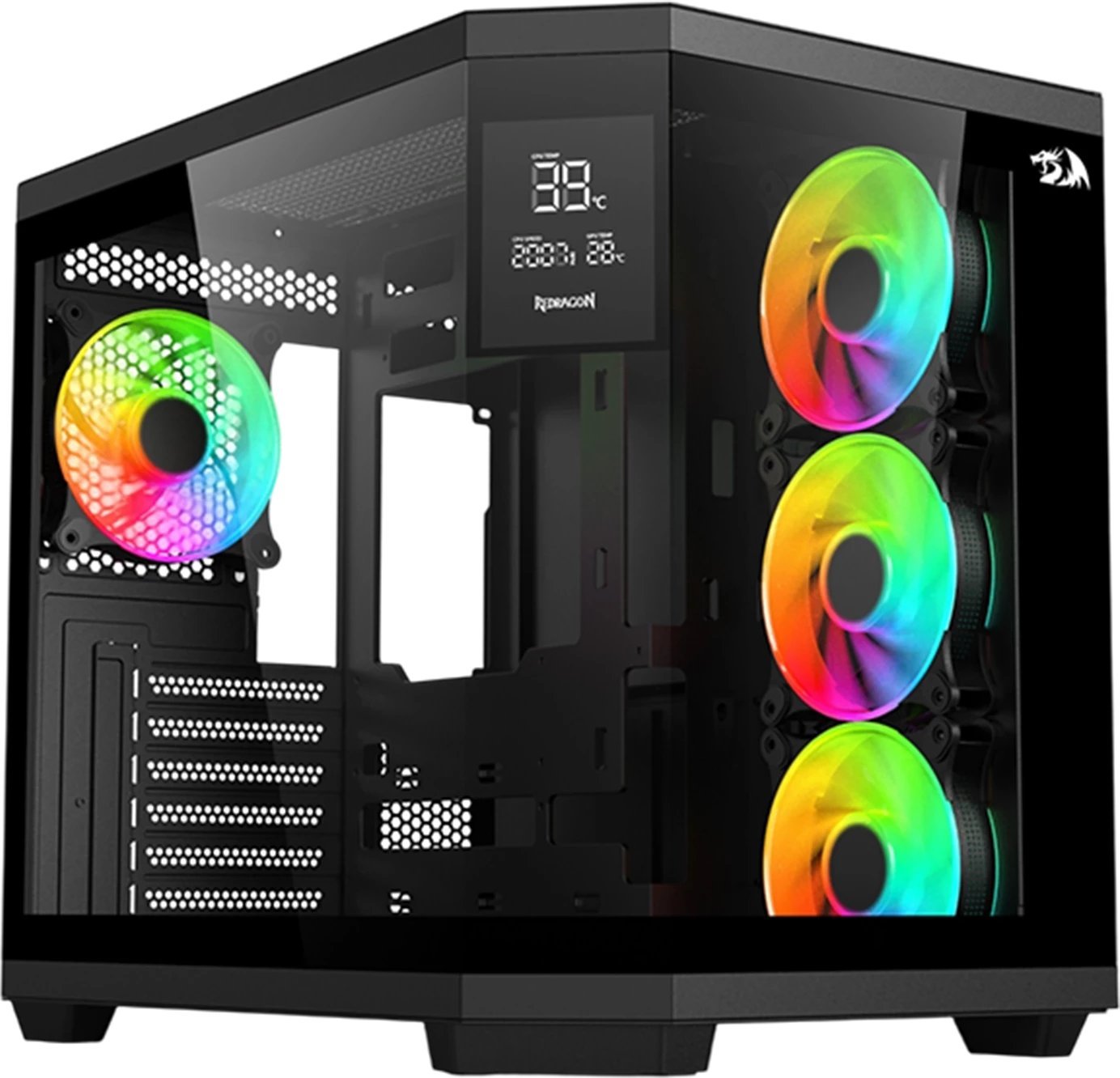 Kompјутерски кабинет Redragon GC-625-PRO, ATX mATX Mini ITX, калено стакло, црн