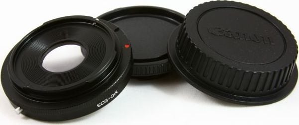 Adapter objektivi Pixco Canon EOS EF EF S në Minolta MD, bronz kromi, lente MC