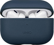 Куќиште Uniq Terra за Apple AirPods Pro 2, природна кожа, сина space blue