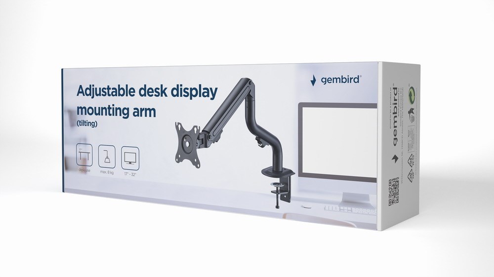 Mbajtëse monitori Gembird MA-DA1-02, 17-32", 8kg, e zezë