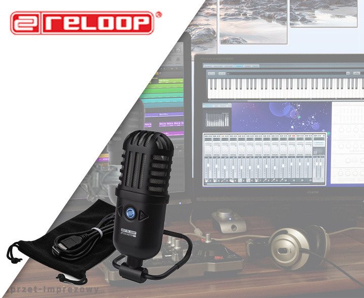 Mikrofon USB Reloop AMS SPODCASTER GO, kondensator, për podcast dhe streaming, i zi