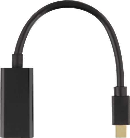 Adapter video Deltaco 00110024, Mini DisplayPort në HDMI, 20cm, i zi