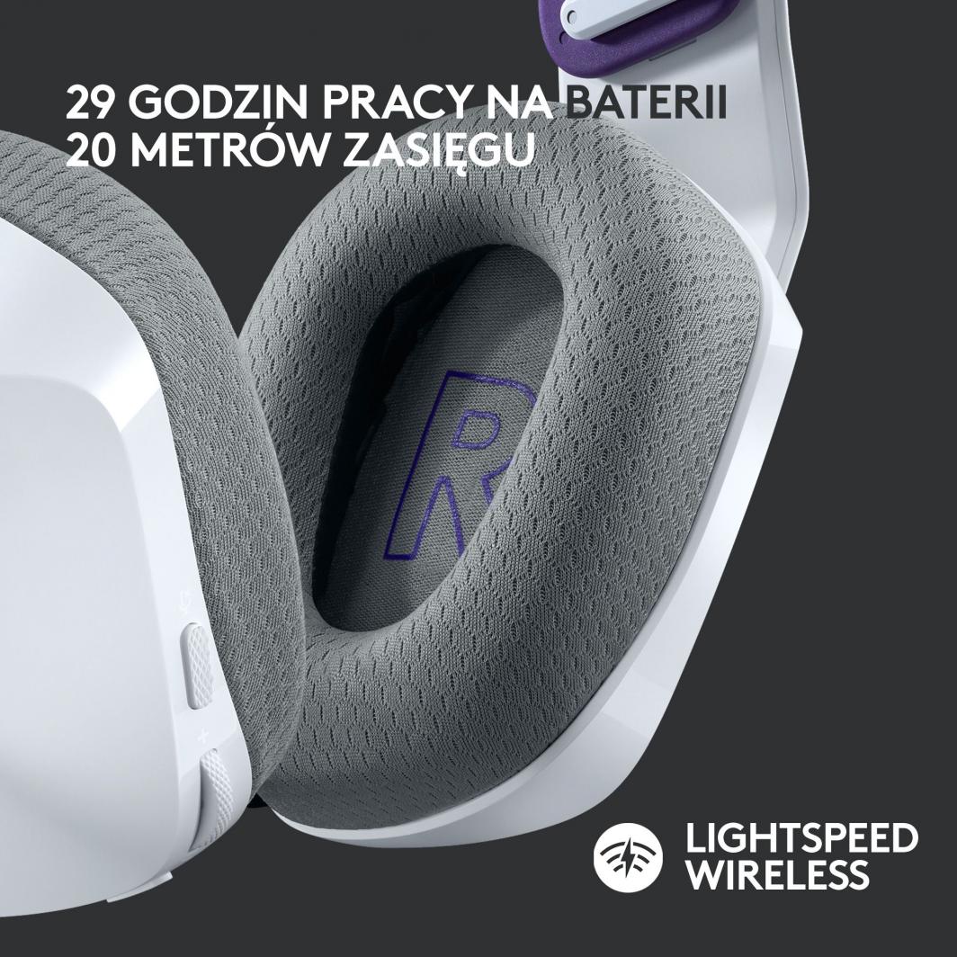 Kufje Logitech G733 Lightspeed (981-000883), të bardha/vjollcë