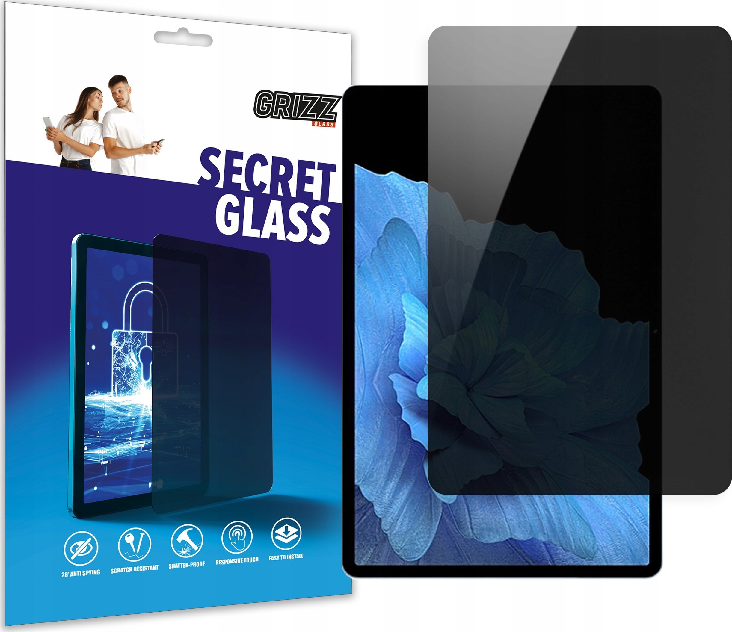 Mbrojtës ekrani GrizzGlass Matte SecretGlass për Vivo Pad 2, xham privatësie, mat, transparent