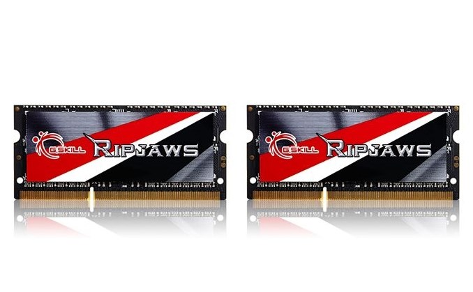 Memorie G.Skill Ripjaws SO-DIMM, 8GB (4GBx2), DDR3, 1600MHz, 1.35V, e zezë