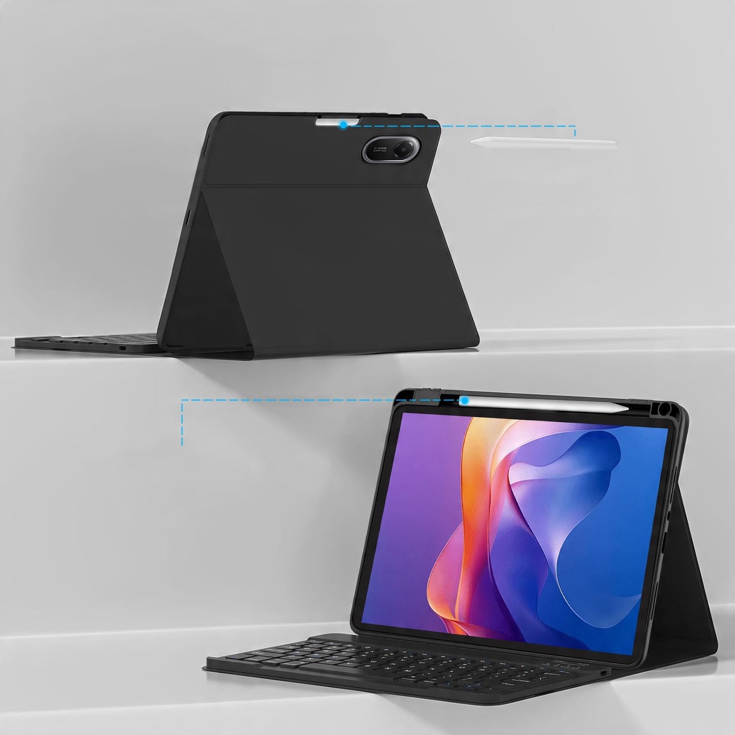 Këllëf me tastierë Tech-Protect SC Pen, për Xiaomi Redmi Pad 2 11", Bluetooth, i zi