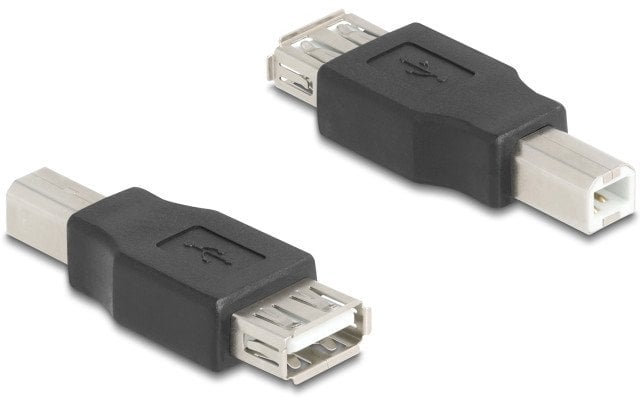 Адаптер Делок USB 2.0, Тип B машки во Тип A женски, црн
