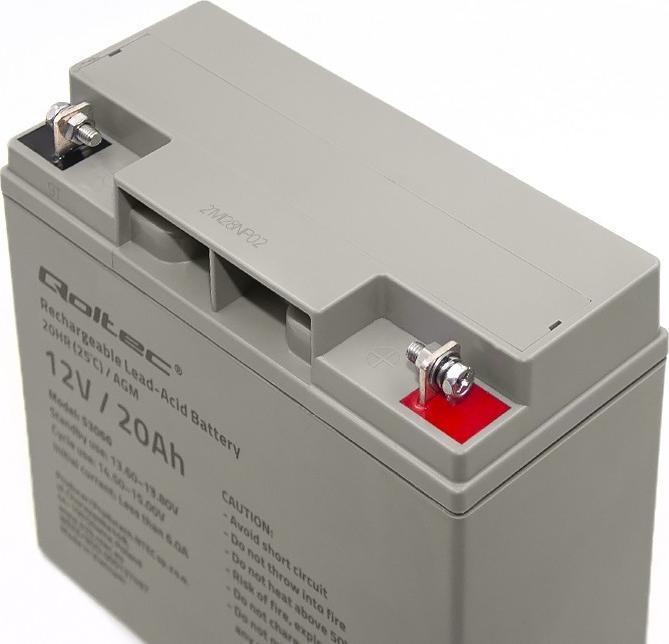Bateri AGM Qoltec HQ 53066, 12V, 20Ah, e zezë
