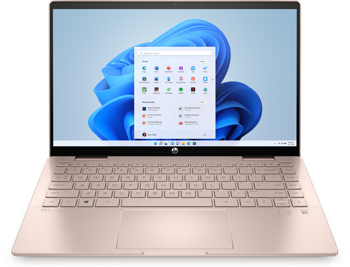 Laptop HP Pavilion x360 14-ek0003nc, 14", Intel Core i5, 16GB RAM, 512GB SSD, Intel Iris Xe Graphics, rozë