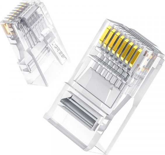 Set konektorë RJ45 Ugreen 50961, 10 copë, Cat 6, transparent