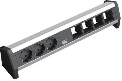 Zgjatës tavoline Bachmann DESK 902.003, 3 dalje GST18i3, AC 230 V, i zi