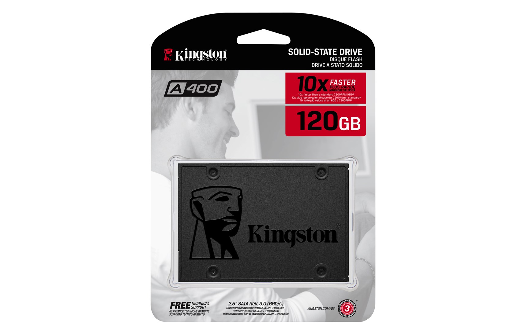 Disk SSD i brendshëm Kingston A400, 120GB, SATA 3, 2.5", OpenBox