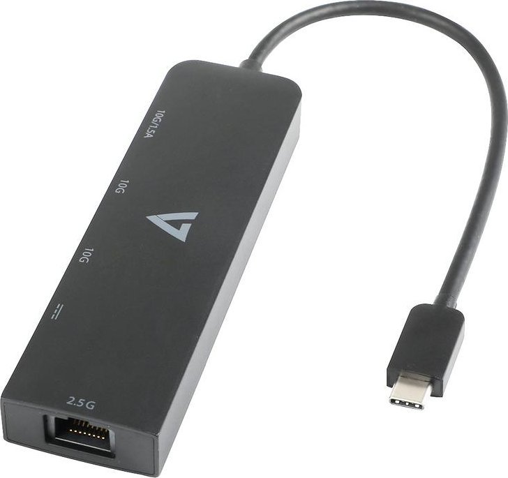 Adapter USB C në Ethernet 2.5G, hub 3x USB A, gri