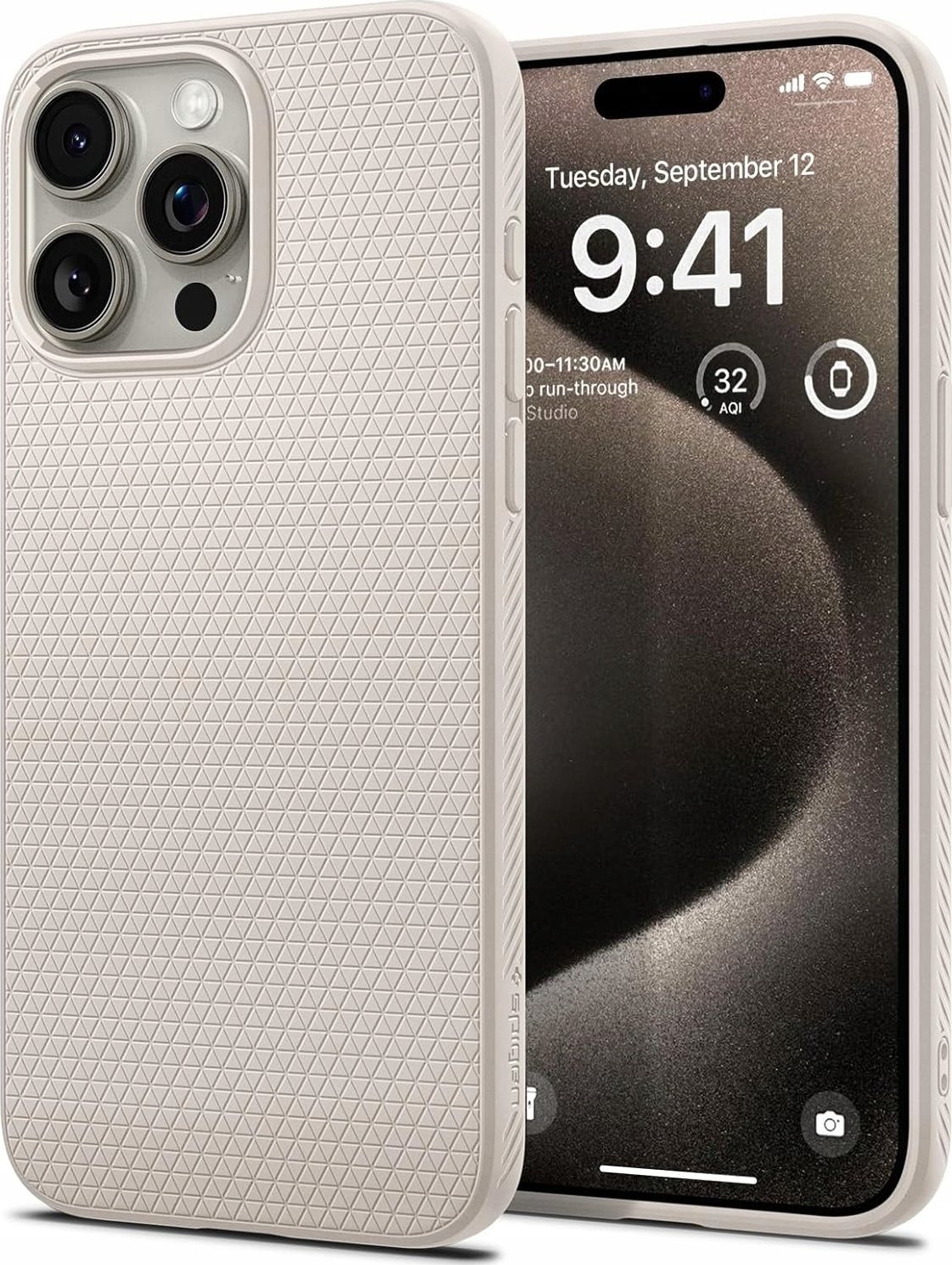 Këllëf telefoni Spigen Liquid Air për iPhone 16 Pro Max, fleksibël, ngjyrë titanium