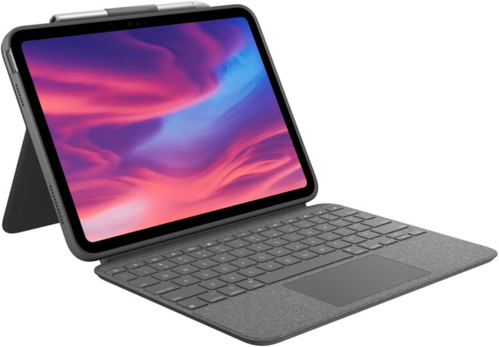 Këllëf me tastierë Logitech Combo Touch për Apple iPad 2022 (10th Generation), i hirtë