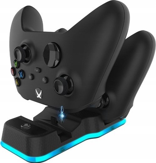 Stacion karikues JYS JYS-X129 për Xbox One Series X, 2 bateri 600mAh, USB Type-C, i zi