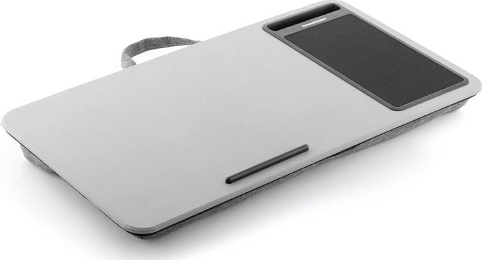 Tryezë portative për laptop InnovaGoods Deskion XL, me jastëk, e zezë gri