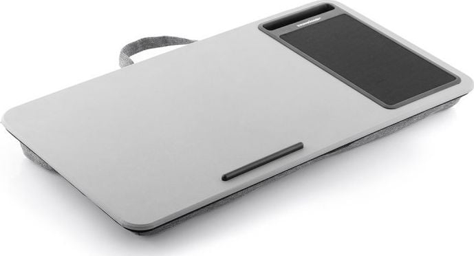 Tryezë portative për laptop InnovaGoods Deskion XL, me jastëk, e zezë gri