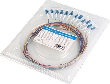 Pigtail fibër optike Lanberg SM LC UPC, set 12x2m, OS2 G657A1, shumëngjyrësh