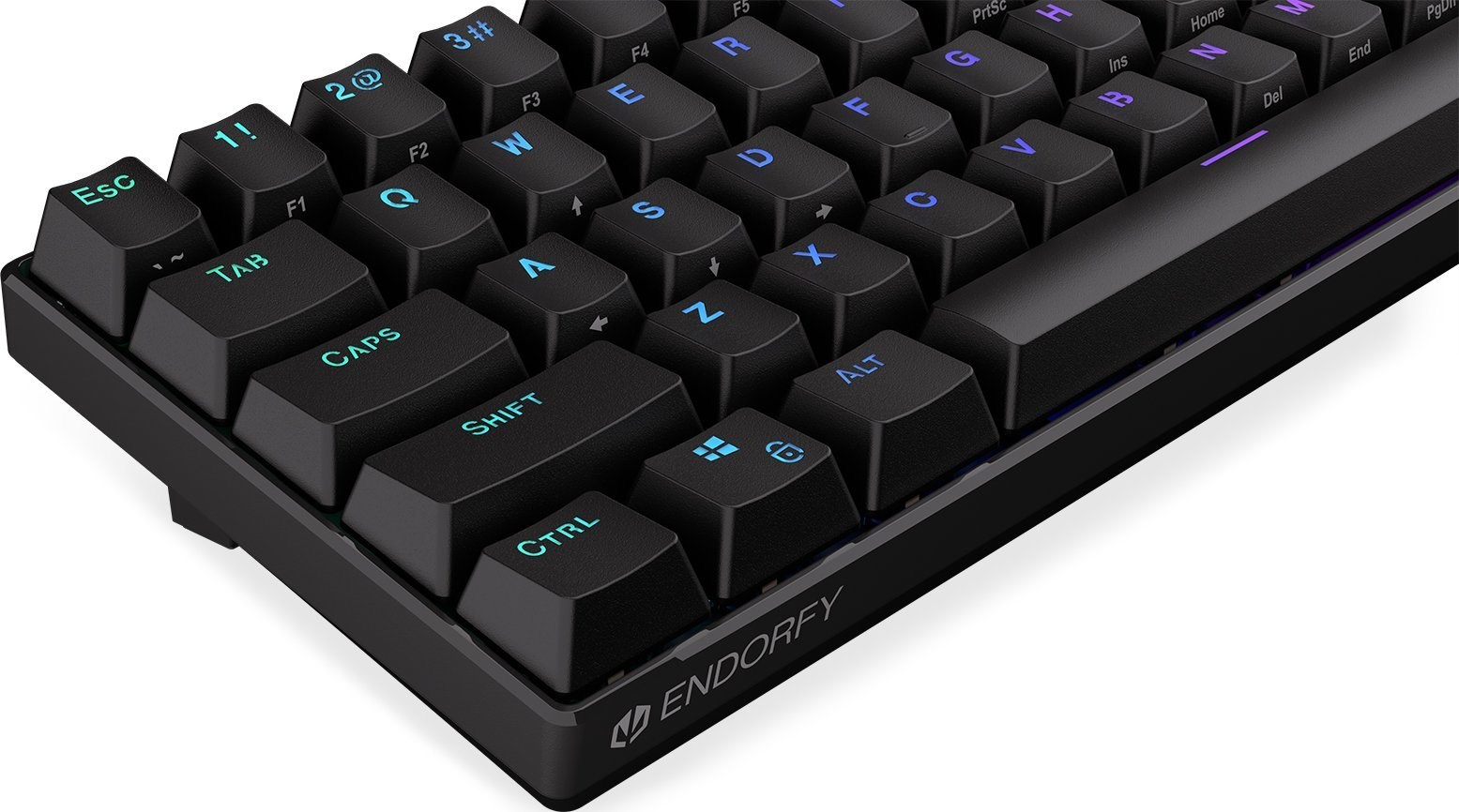 Tastierë mekanike Endorfy Thock Compact, USB, Kailh Red, RGB, e zezë