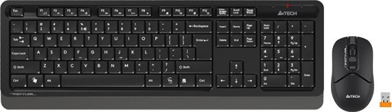 Set tastierë dhe mi A4Tech, wireless 2.4 GHz, me nano USB receiver, i zi