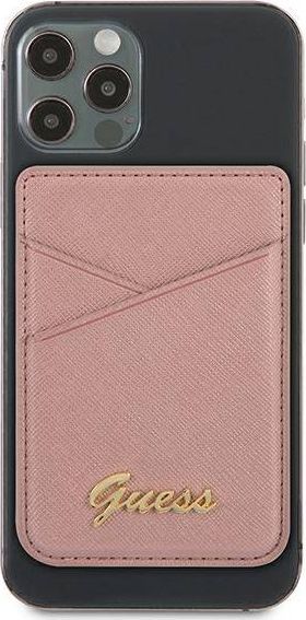 Guess Saffiano Wallet Card Slot MagSafe Футрола, Pink