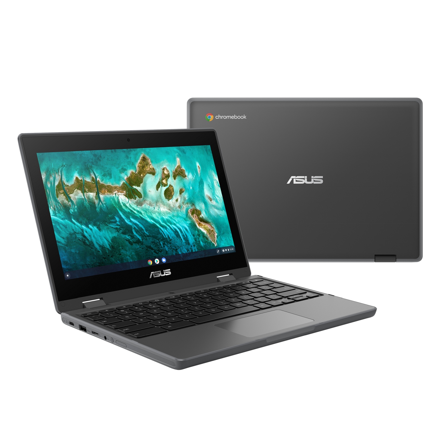 Laptop ASUS Chromebook CR11 Flip CR1100FKA N4500, 11,6", 1366x768, 4GB, 64GB, UHD, i hirtë