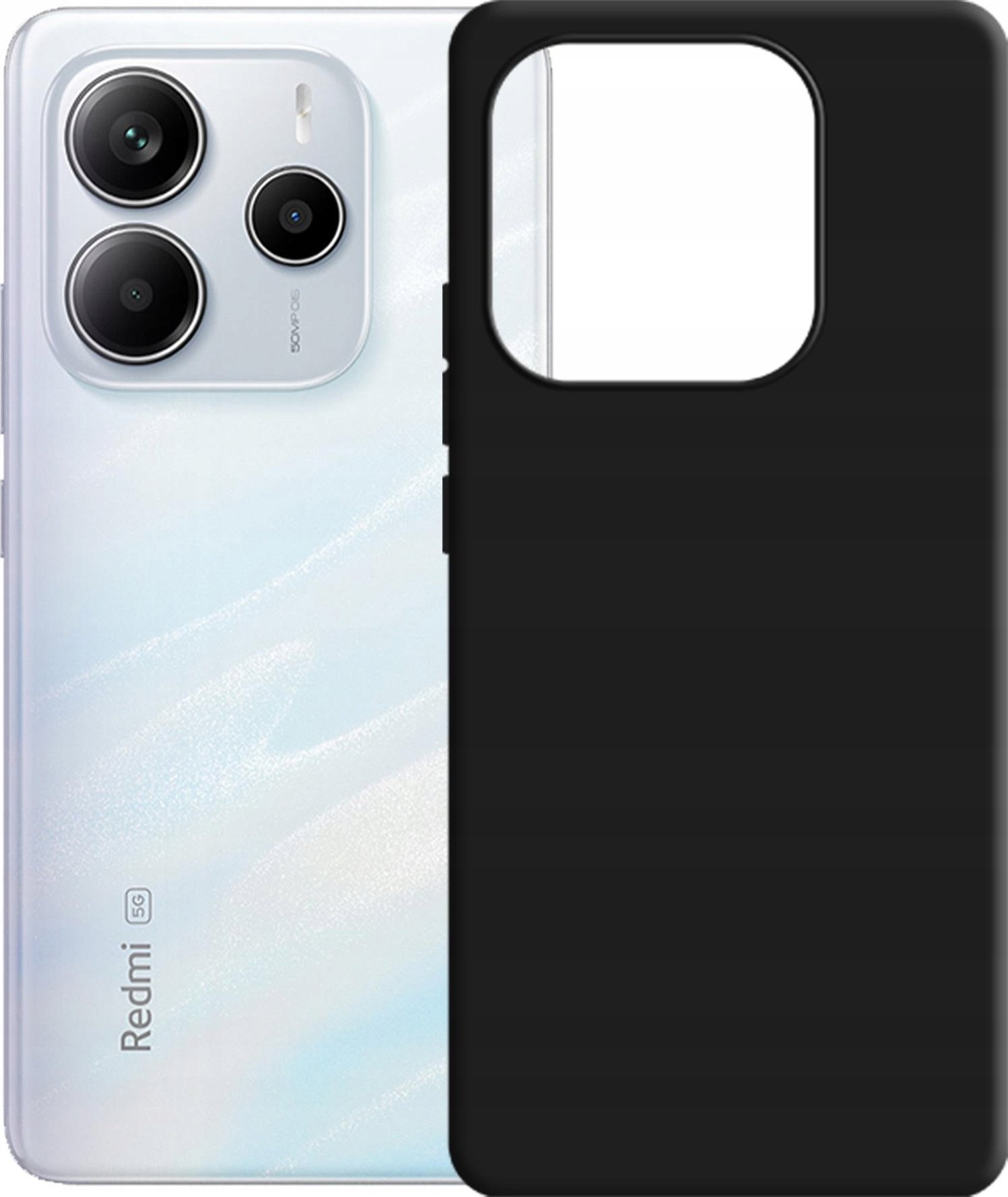 Силиконска футрола 3mk за Xiaomi Redmi Note 14 5G, заштитна, црна