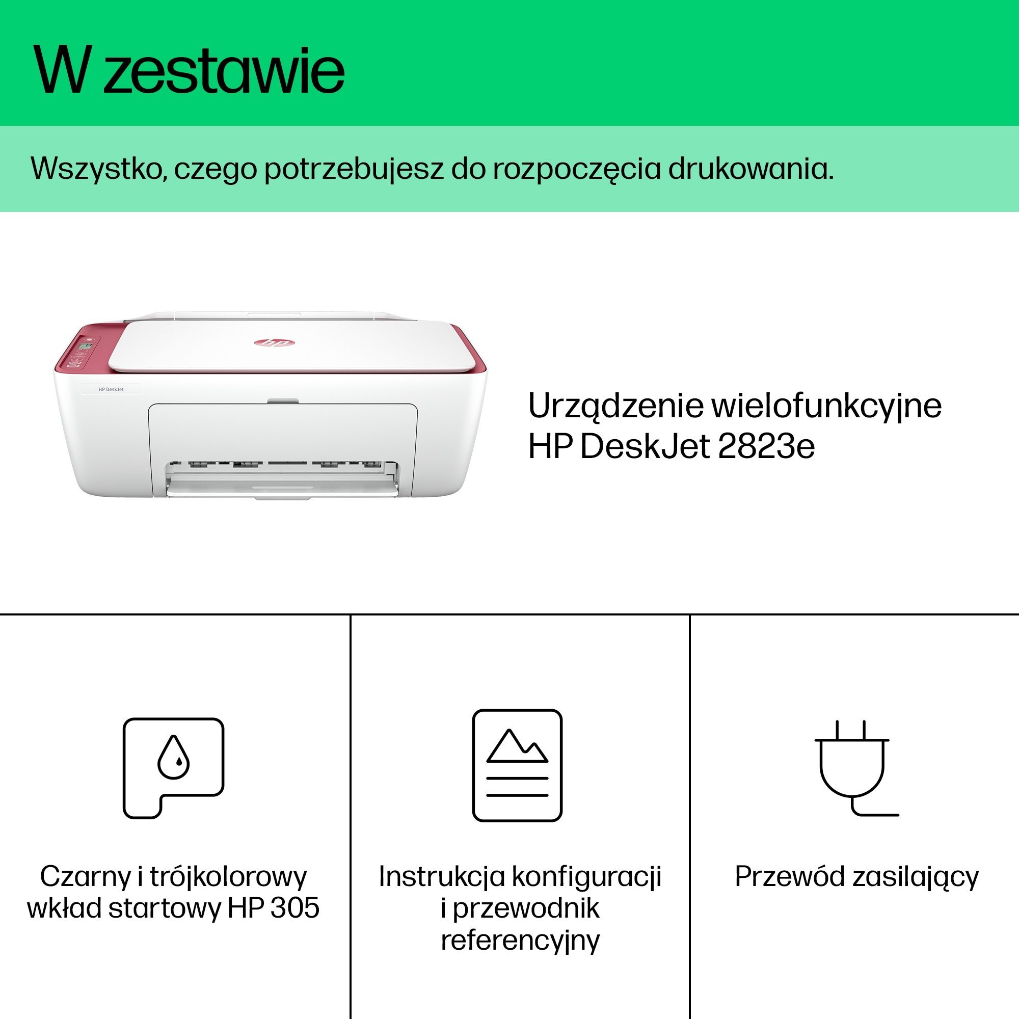 Multifunksional HP DeskJet 2823e Aio, printim me ngjyra, wireless, i bardhë gri