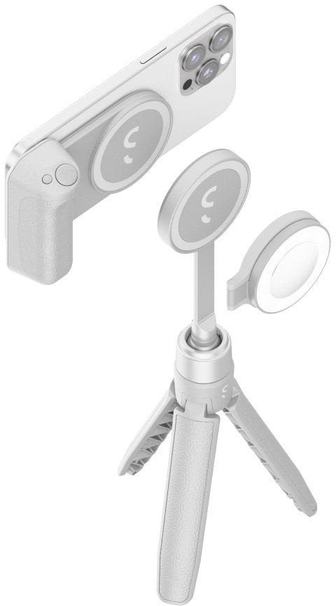 Сет телефонски аксесоари ShiftCam SnapGrip Creator Kit, магнетно монтирање, со ЛЕД светло, боја Stone