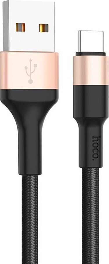 Kabllo USB Hoco X26, USB A në Type C, 2A, 1 m, e zezë gold