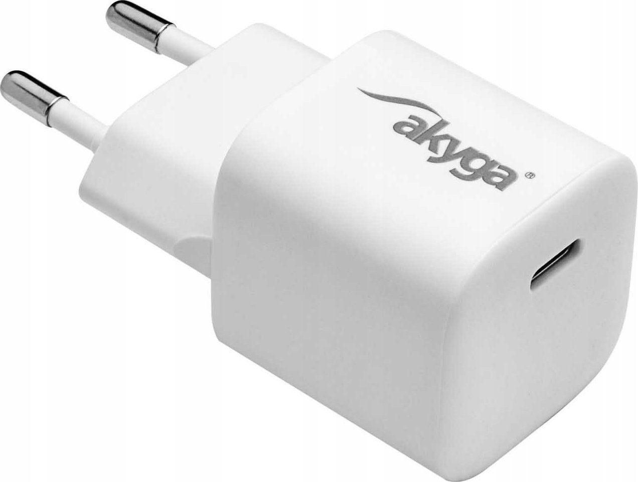 Karikues USB Akyga AK-CH-22, 25W, GaN, USB-C, i bardhë
