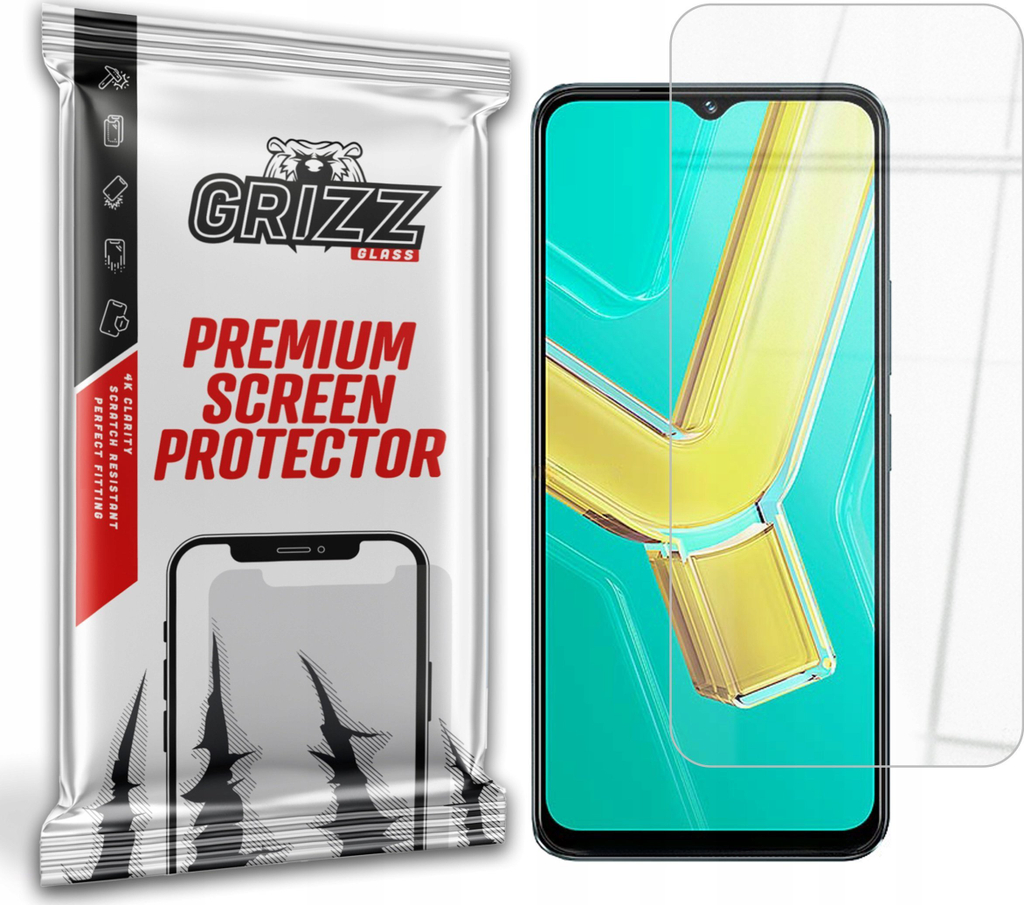 Xham mbrojtës hibrid Grizz HybridGlass 9H për Vivo Y03t, transparencë e lartë