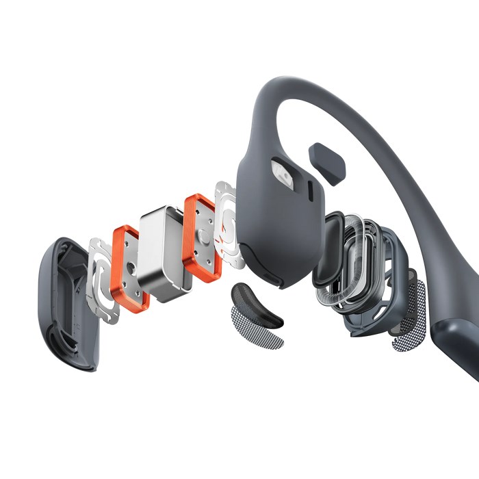 Kufje Bluetooth Shokz OpenRun Pro 2, 12 orë bateri, IP55, të hirta