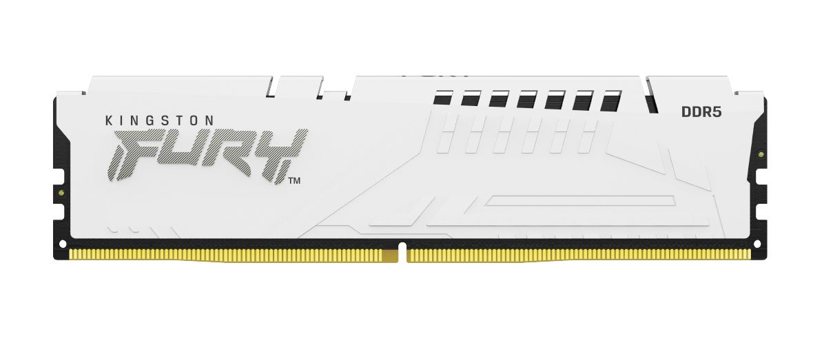 Memorie RAM Kingston Fury Beast DDR5, 64GB 6000MT/s CL40, kit 2x32GB, e bardhë, XMP