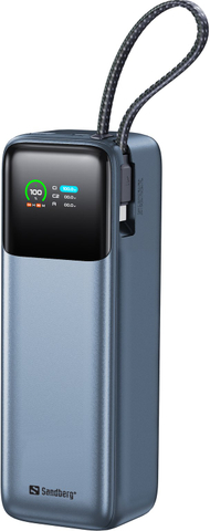 Powerbank Sandberg All-in-1 Powerbank 27000 PD240W, 27000mAh, 240W, сива и црна
