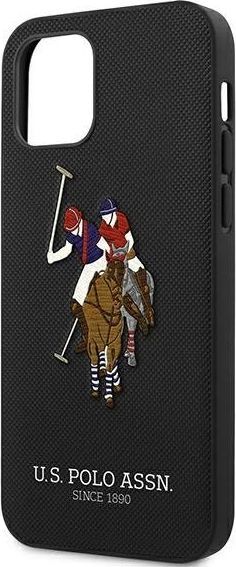 Mbështjellëse US Polo USHCP12LPUGFLBK për iPhone 12 Pro Max Polo Embroidery Collection, e zezë