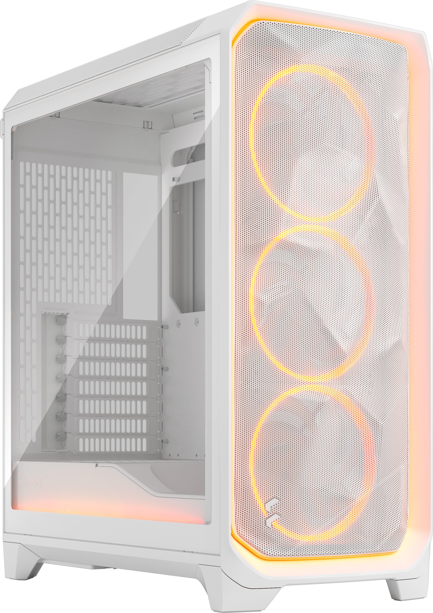 Куќиште за компјутер Fractal Design Meshify 3 Ambience Pro RGB, ATX, проѕирно стакло, бело