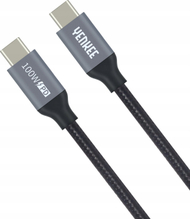 Kabllo USB-C Yenkee YCU 341, USB-C në USB-C, 1.5 m, 100 W, gri