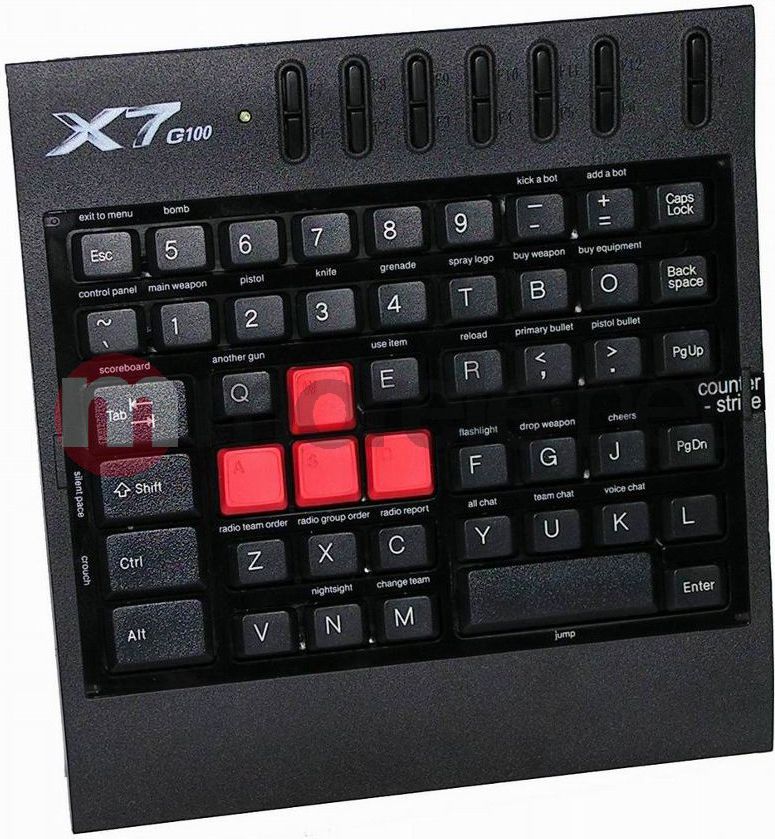 Tastierë gaming A4tech G100, me kabllo USB, kompakte, e zezë