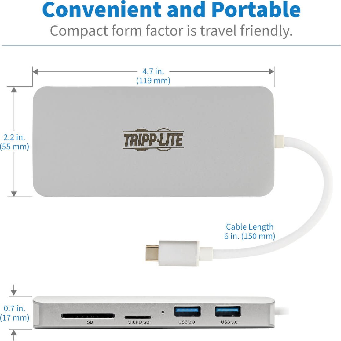 Stacion USB C Eaton Tripp Lite U442 DOCK11 S, HDMI 4K, PD 60W, argjend