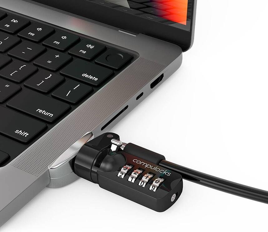Adapter sigurie Compulocks Ledge Lock, për MacBook Pro 14" M1 M2 M3, argjendtë